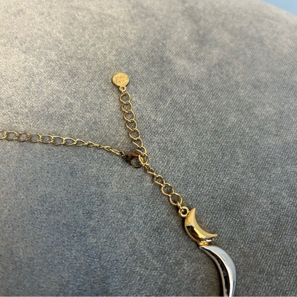 Fac Fifth Avenue Collection gold and silver tone half moon shaped necklace - Picture 8 of 11